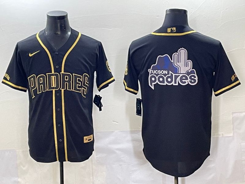 Men 2025 San Diego Padres Blank Black Throwback Nike MLB Jersey style 7152